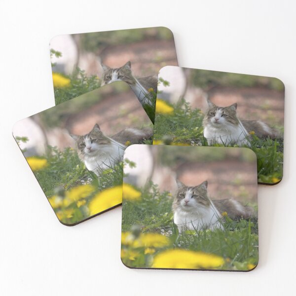 Item preview, Relaxed Cat in Spring Grass – Peaceful Nature Scene designed and sold by MB-CatPrints.