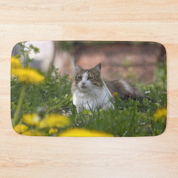 Item preview, Relaxed Cat in Spring Grass – Peaceful Nature Scene designed and sold by MB-CatPrints.