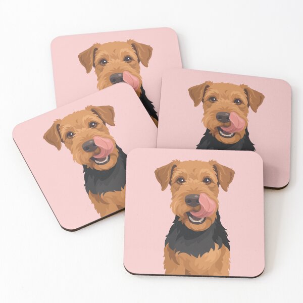 Item preview, Airedale Terrier Dog Portrait Licking Nose designed and sold by BrownHorse90s.
