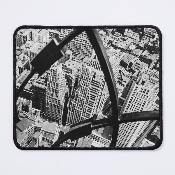 Item preview, City Arabesque – Berenice Abbott – Bird's-eye view of Manhattan from 60 Wall Tower – Vintage black and white photograph designed and sold by Artyfact1.