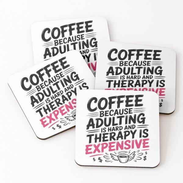 Item preview, Coffee Because Adulting Is Hard Funny Quote designed and sold by IslandTyped.