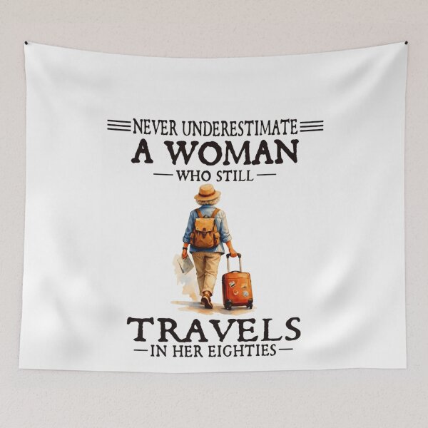 Item preview, Never Underestimate a Woman Who Still Travels in Her Eighties designed and sold by Ali-printshop.
