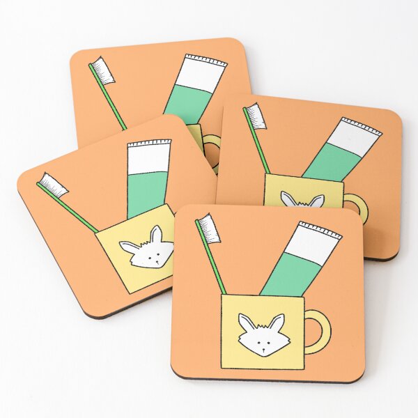 Item preview, Cute Fox Cup Toothbrush and Toothpaste Illustration designed and sold by ubborn.