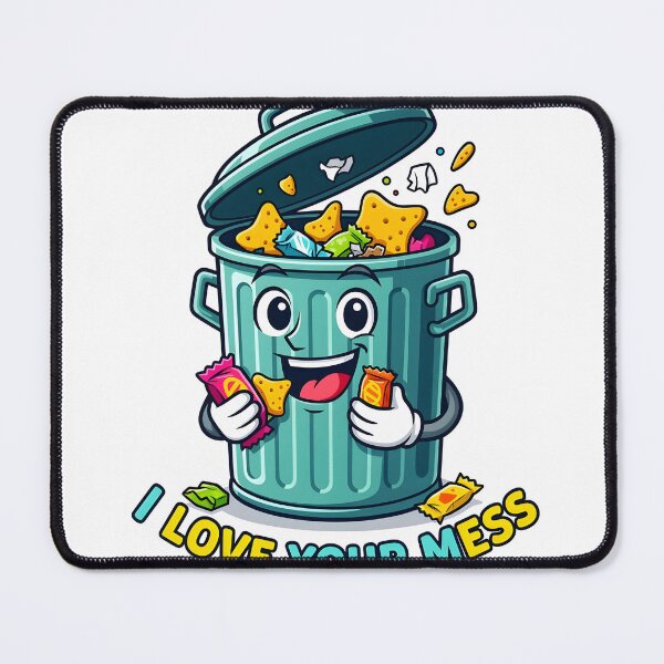Item preview, A cartoon trash can with a smiling face and chips on transparent background designed and sold by Creative88Art.