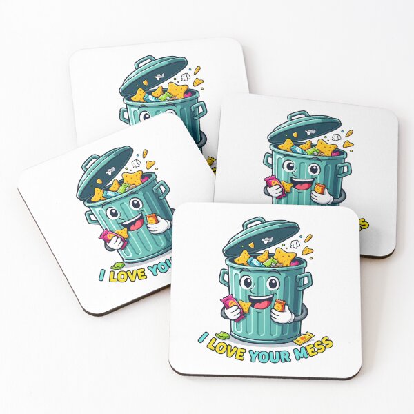 Item preview, A cartoon trash can with a smiling face and chips on transparent background designed and sold by Creative88Art.