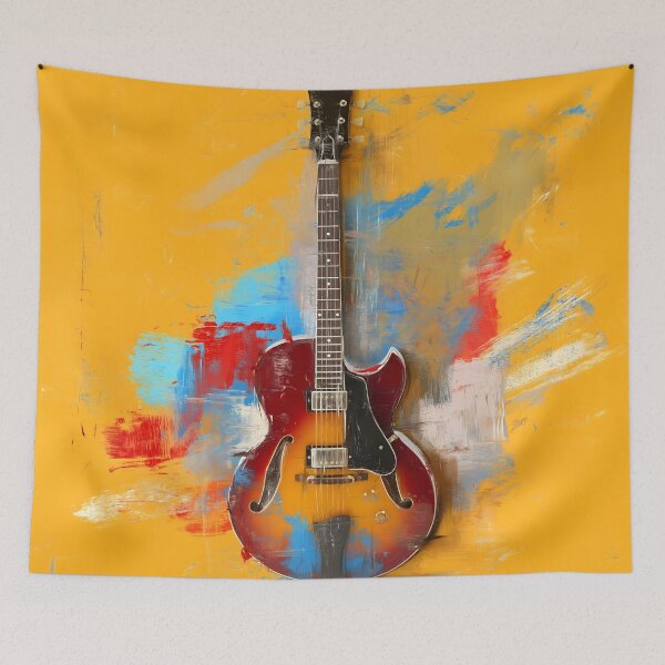 Item preview, semi hollow Jazz guitar painting artwork designed and sold by gut2000.