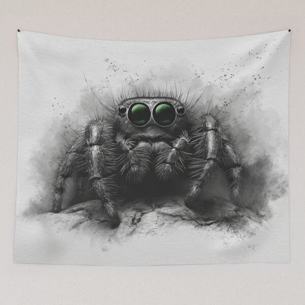 Item preview, Cute Jumping Spider with Glowing Green Eyes designed and sold by Ykvaere.