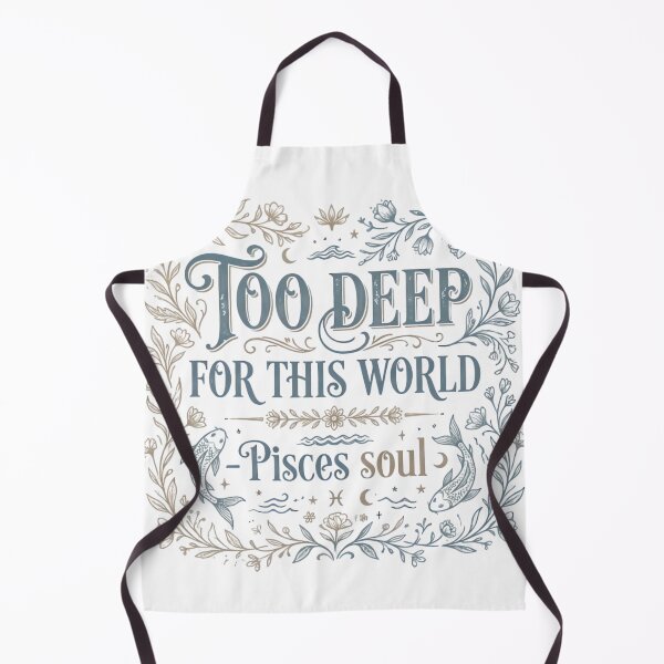 Item preview, Too Deep for This World Pisces Soul Vintage Typography T-Shirt Design designed and sold by urbinet.