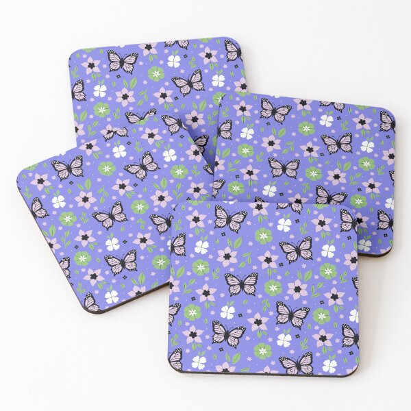 Item preview, Purple butterflies and flowers  designed and sold by burbura.