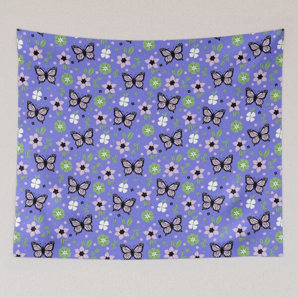 Item preview, Purple butterflies and flowers  designed and sold by burbura.