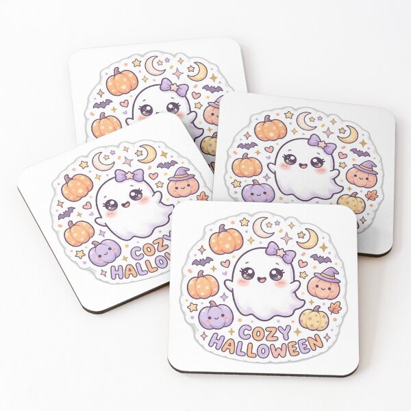 Item preview, Kawaii Ghost - Cute Halloween Spooky Sticker designed and sold by Glitchfab.