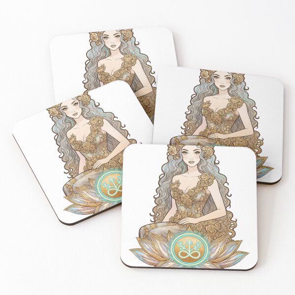 Item preview, A serene woman sitting on a lotus flower with a peaceful expression on transparent background designed and sold by Creative88Art.