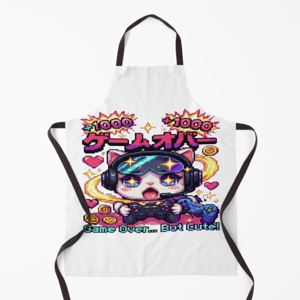 Item preview, Kawaii Pixel Gamer Cat T-Shirt – Retro Game Over But Cute Anime Design | Neon Gaming Aesthetic Tee designed and sold by Sushikidsntod.