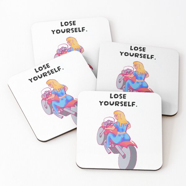 Item preview, motorcycle girl cartoon drawing lose yourself designed and sold by Octanesquid.