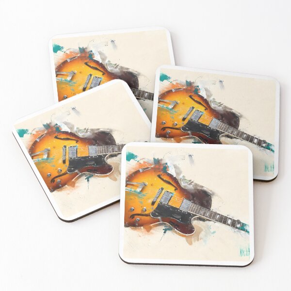 Item preview, semi hollow Jazz guitar painting artwork designed and sold by gut2000.