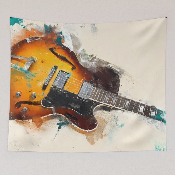 Item preview, semi hollow Jazz guitar painting artwork designed and sold by gut2000.