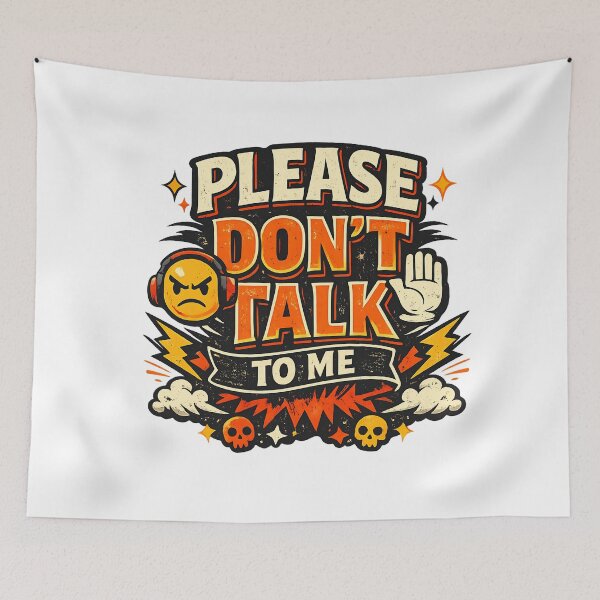 Item preview, Retro “Please Don’t Talk to Me” Funny Introvert Shirt & Sticker Design designed and sold by MyTutina.