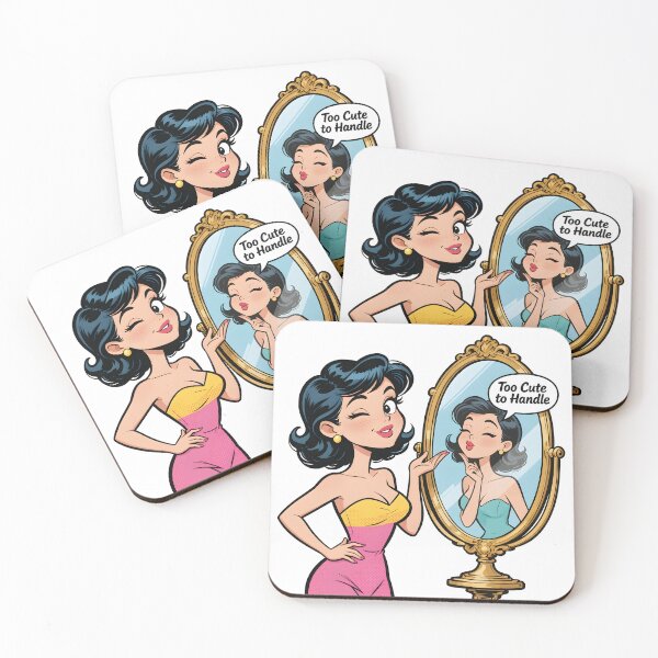 Item preview, A cartoon woman admiring herself in a mirror on transparent background designed and sold by Creative88Art.