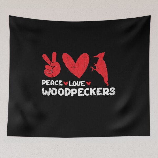 Item preview, Peace - Love - woodpeckers  designed and sold by GabbyKash.