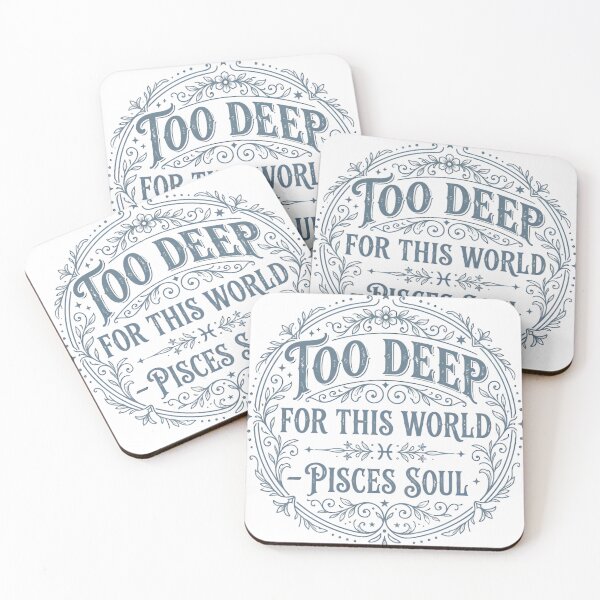 Item preview, Too Deep for This World Pisces Soul Vintage Zodiac Typography Design designed and sold by urbinet.