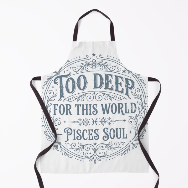 Item preview, Too Deep for This World Pisces Soul Vintage Zodiac Typography Design designed and sold by urbinet.