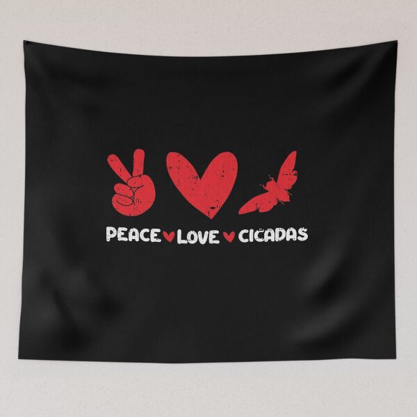 Item preview, Peace - Love - cicadas designed and sold by GabbyKash.