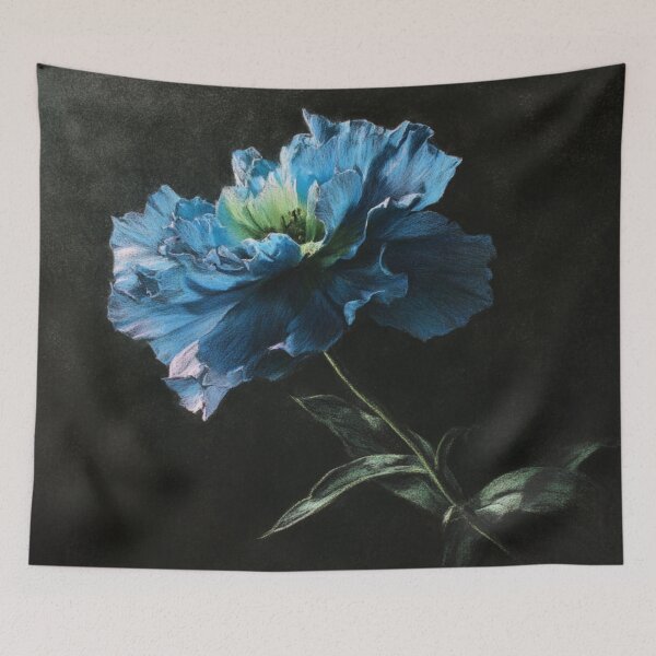 Item preview, Elegant Blue Flower with Dark Background designed and sold by Ykvaere.
