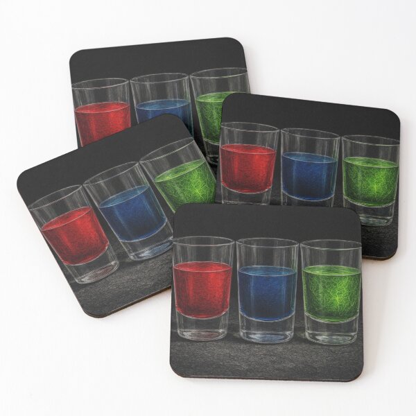 Item preview, Colorful Shot Glasses with Red Blue Green Liquid designed and sold by Ykvaere.