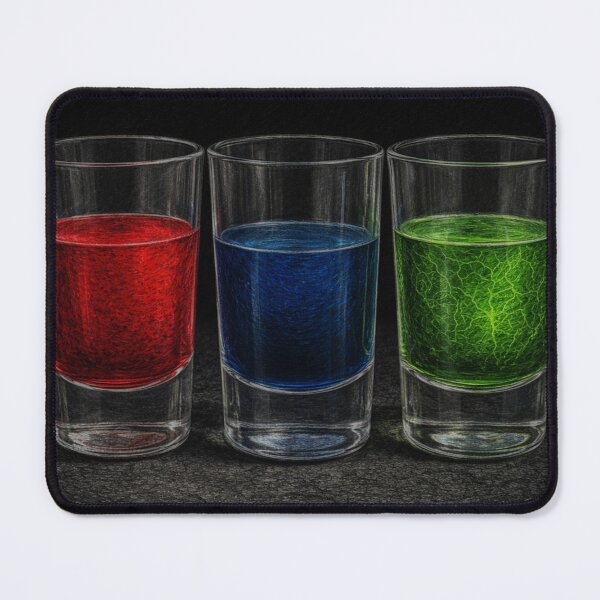 Item preview, Colorful Shot Glasses with Red Blue Green Liquid designed and sold by Ykvaere.