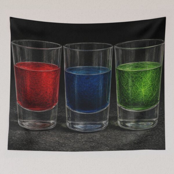 Item preview, Colorful Shot Glasses with Red Blue Green Liquid designed and sold by Ykvaere.