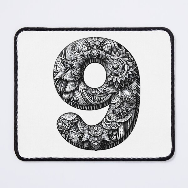 Item preview, Geometric tribal number 9, boho mandala art designed and sold by AlanyaArtX.