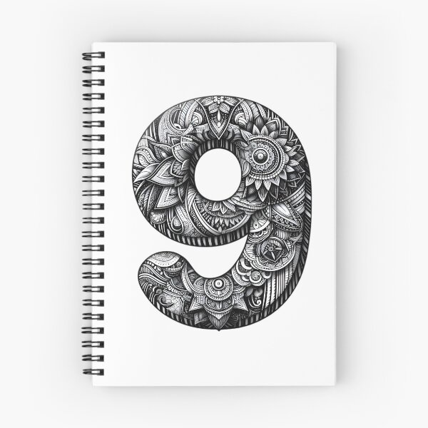 Item preview, Geometric tribal number 9, boho mandala art designed and sold by AlanyaArtX.
