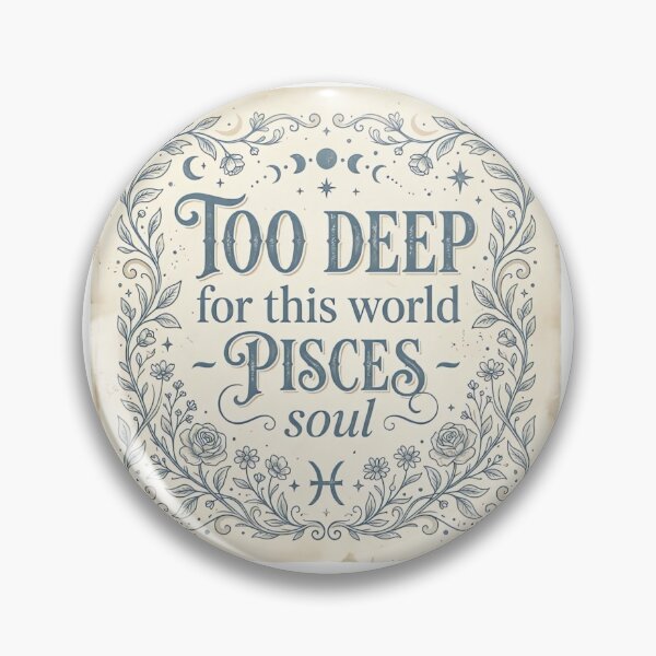 Item preview, Too Deep for This World Pisces Soul Vintage Celestial Typography Design designed and sold by urbinet.