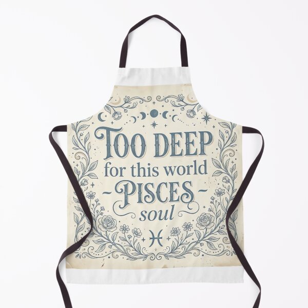 Item preview, Too Deep for This World Pisces Soul Vintage Celestial Typography Design designed and sold by urbinet.