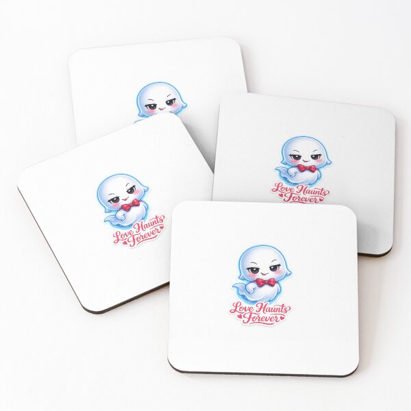 Item preview, Kawaii Chibi Ghost Sticker – Cute Sassy Spirit with Bowtie | “Love Haunts Forever” Aesthetic Sticker designed and sold by SparkVault.