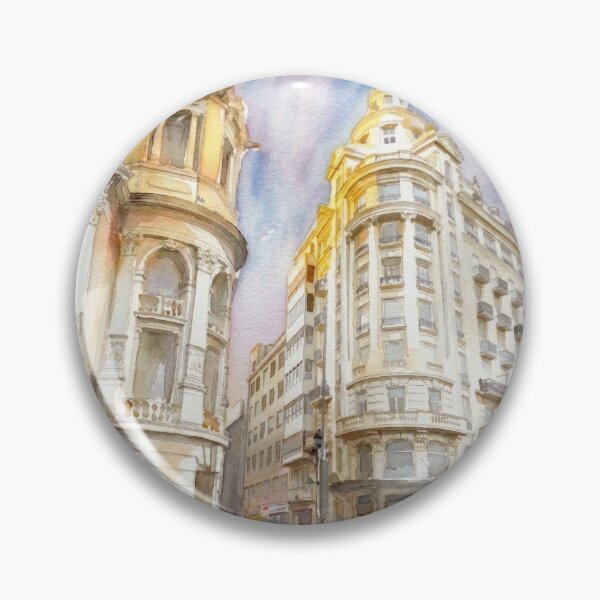 Item preview, Edificio Barrachina Valencia Watercolor Cityscape designed and sold by caracatita75.