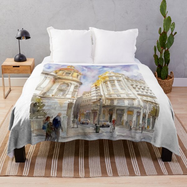 Item preview, Edificio Barrachina Valencia Watercolor Cityscape designed and sold by caracatita75.