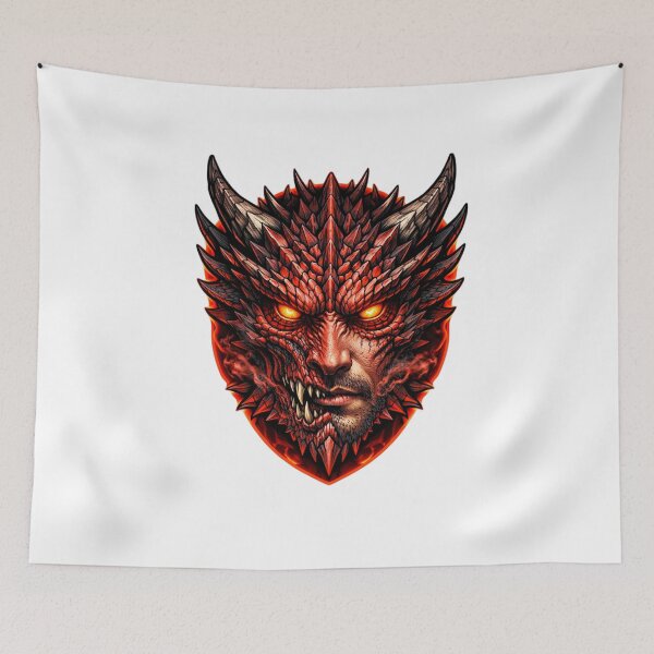 Item preview, Half Human Half Dragon Face – Fiery Hybrid Mythical Streetwear Sticker designed and sold by KrishAuraa.