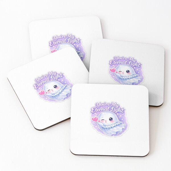 Item preview, Cute Ghost Sticker – “You’re My Eternal Light” | Kawaii Romantic Spirit Art designed and sold by SparkVault.