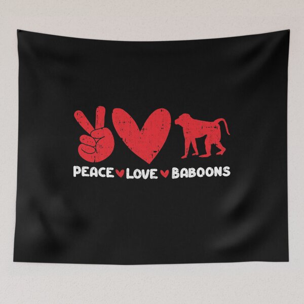 Item preview, Peace - Love - Baboons Animals lover designed and sold by GabbyKash.