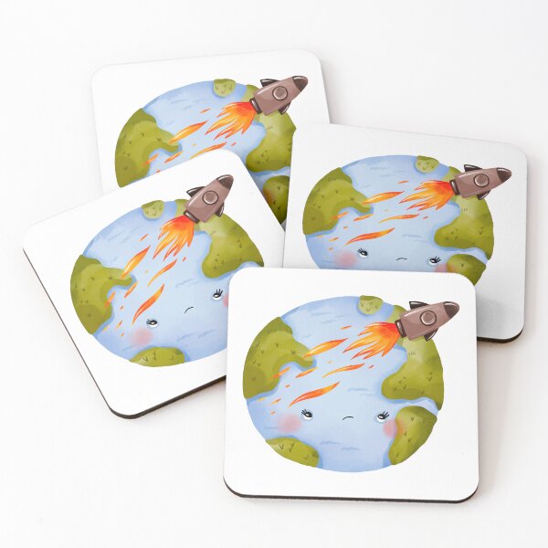 Item preview, Earth with rocket designed and sold by the-myro.