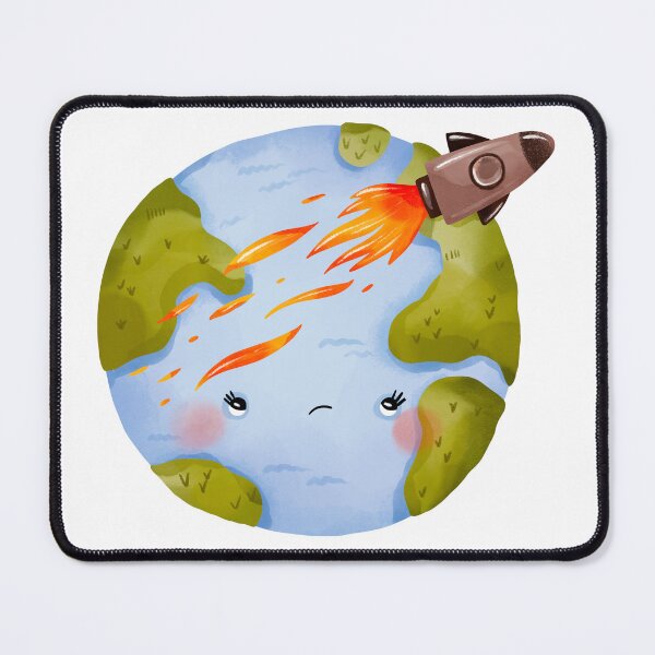 Item preview, Earth with rocket designed and sold by the-myro.