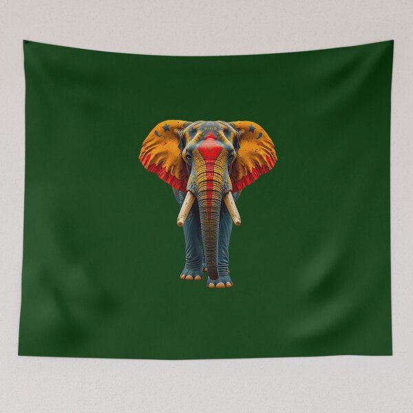 Item preview, Psychedelic Elephant Art - Colorful Trippy Animal Illustration designed and sold by Doodle-Bloom.