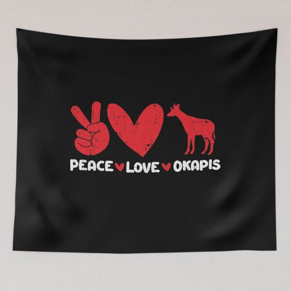 Item preview, Peace - Love - Okapis Animals lover designed and sold by GabbyKash.
