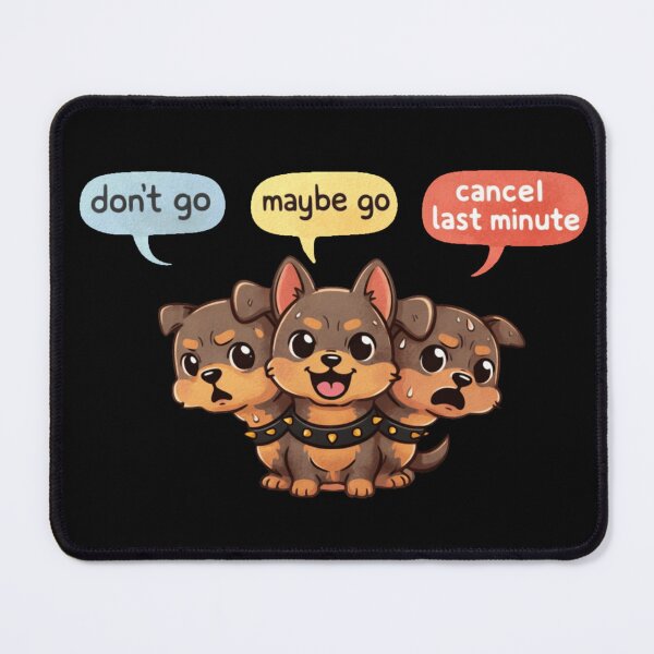 Item preview, Funny Cerberus Social Anxiety Meme Cute Greek Mythology Dog designed and sold by MythoWorldddd.