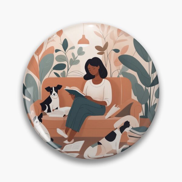 Item preview, Cozy Book Woman girl Mom Dog Aesthetic Relaxing Lifestyle Design Books plants selfcare  triptic designed and sold by VISO-art.