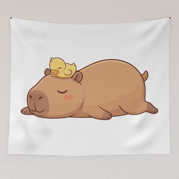 Item preview, Zen Furniture Lazy Capybara With Sleeping Duck designed and sold by Petzzz.