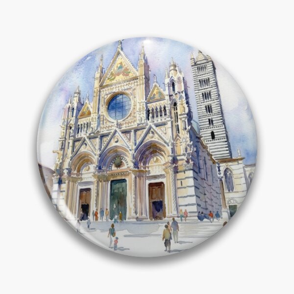Item preview, Siena Cathedral Toscana Watercolor Cityscape designed and sold by caracatita75.