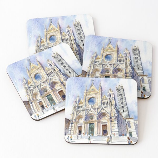 Item preview, Siena Cathedral Toscana Watercolor Cityscape designed and sold by caracatita75.