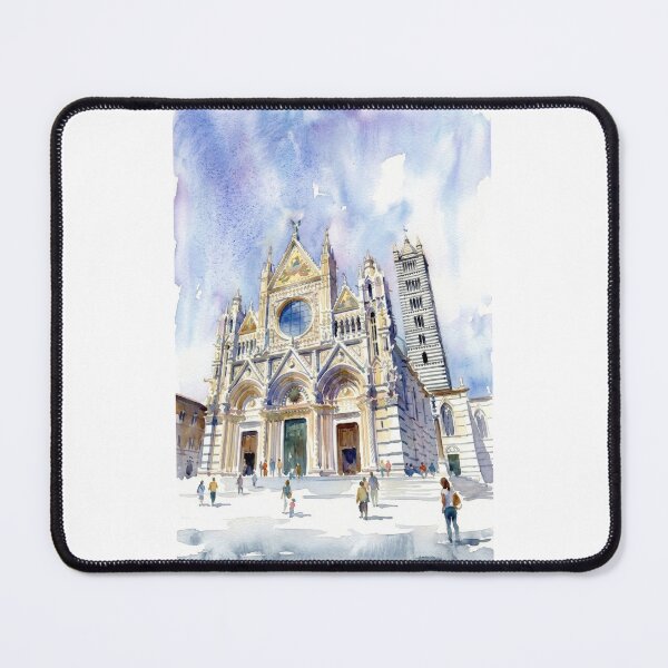 Item preview, Siena Cathedral Toscana Watercolor Cityscape designed and sold by caracatita75.